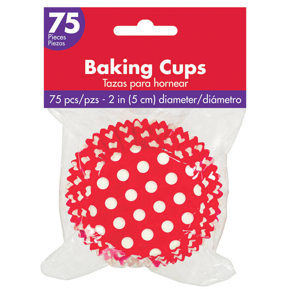 Apple Red Polka Dot 2" Baking Cups (75ct)