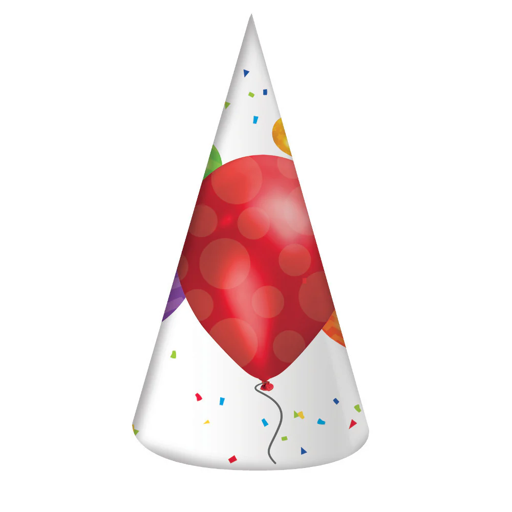 Balloon Blast Party Hats (8ct)
