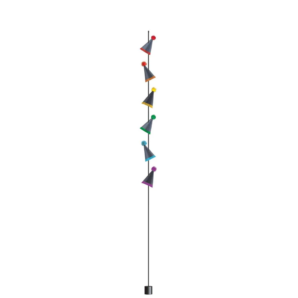 Balloon Tail with Black Party Hats