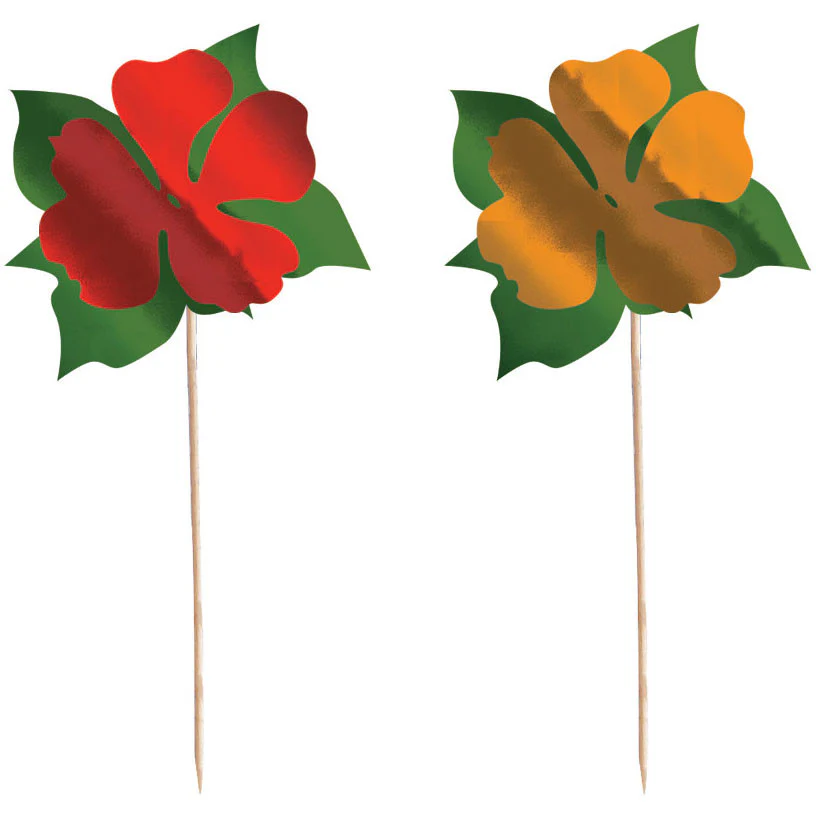 Foil Bamboo Flower Picks, Foil (6ct)