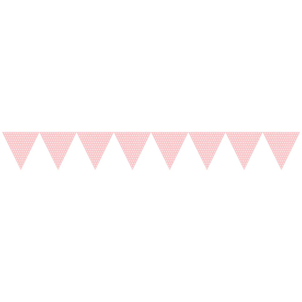 Pink Polka Dot 9' Pennant Banner