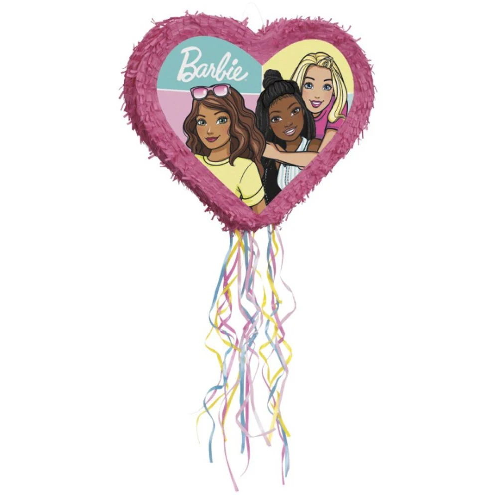 Barbie Heart Shaped Drum Pull Pinata