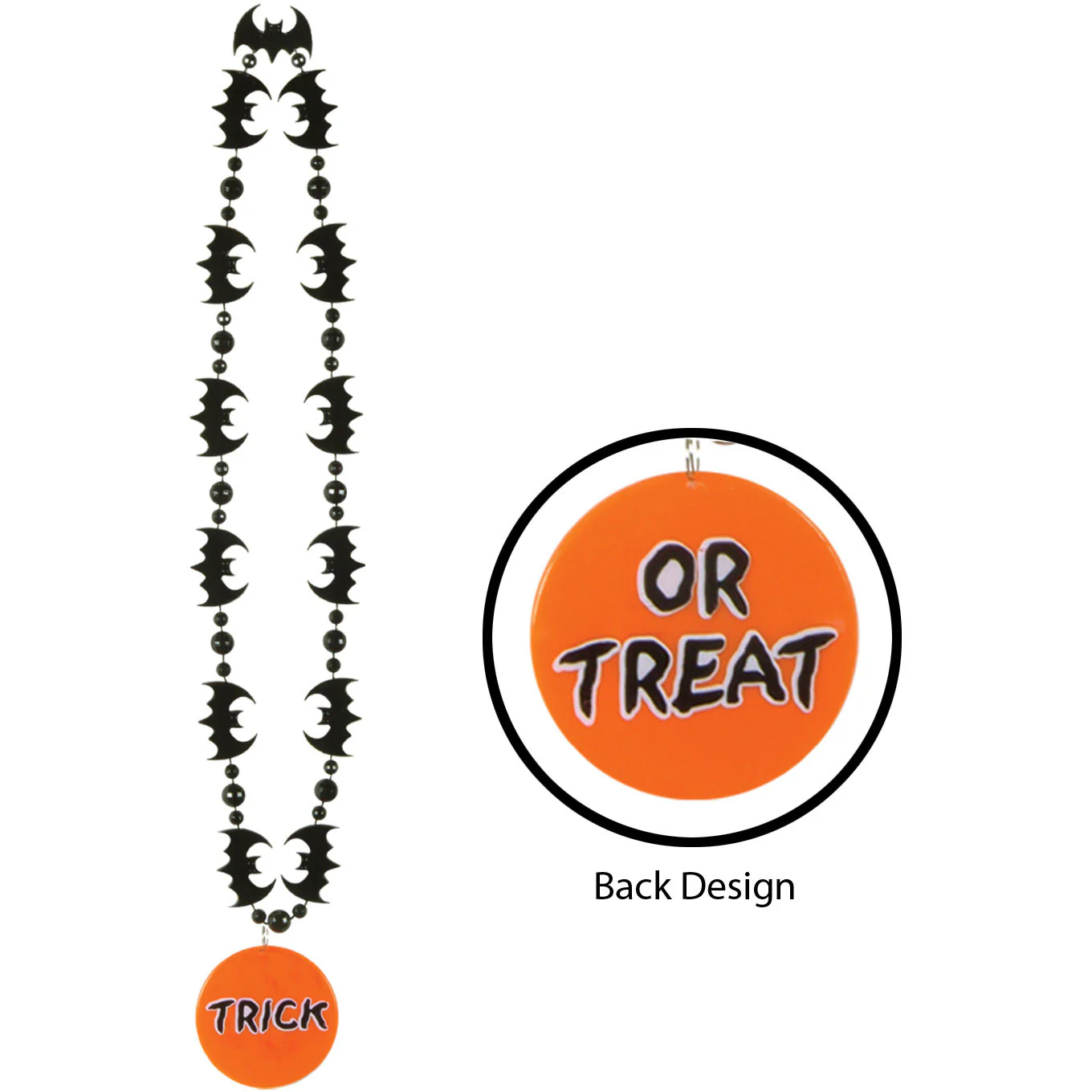 Bat Beads w/Printed Trick or T