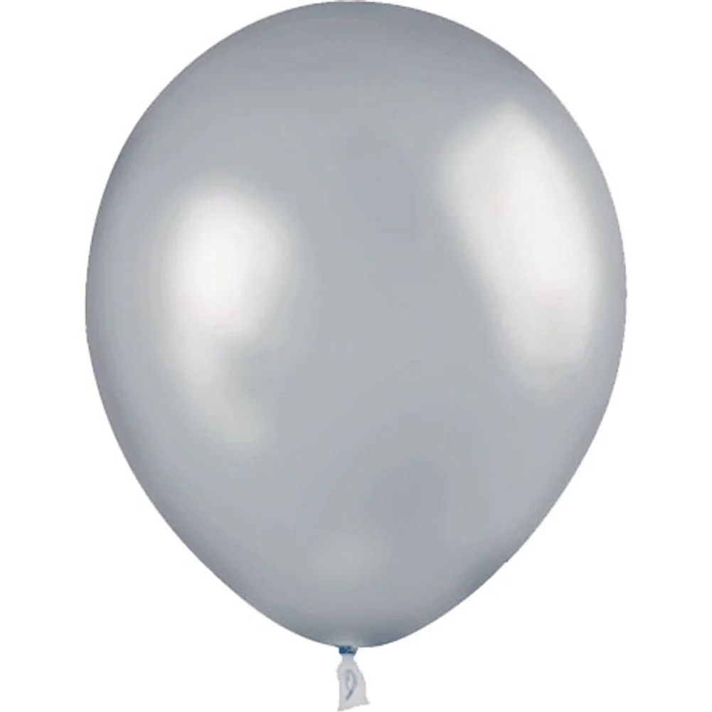 Sempertex 11" Metallic Silver Latex Balloons (100ct) - Image 2