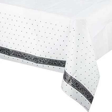 Black and White Wedding Paper Table Cover
