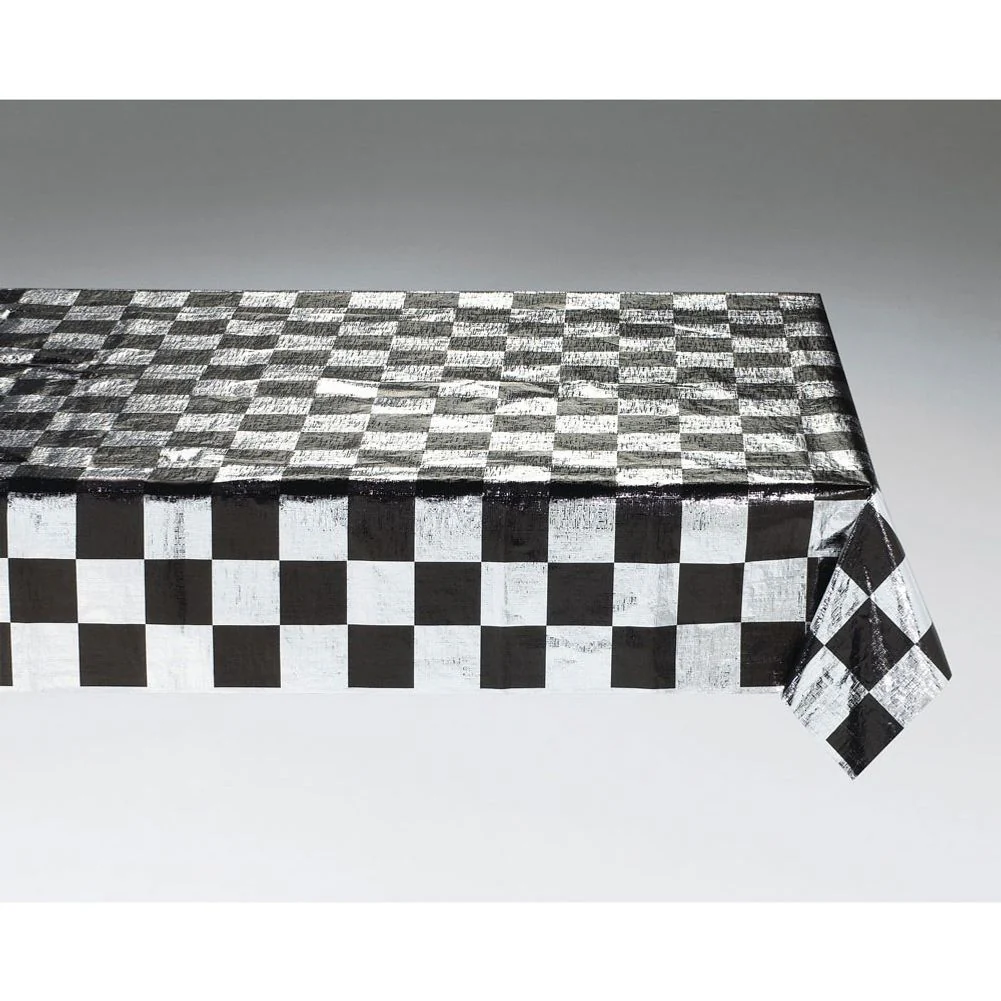 Black Check Metallic Tablecover