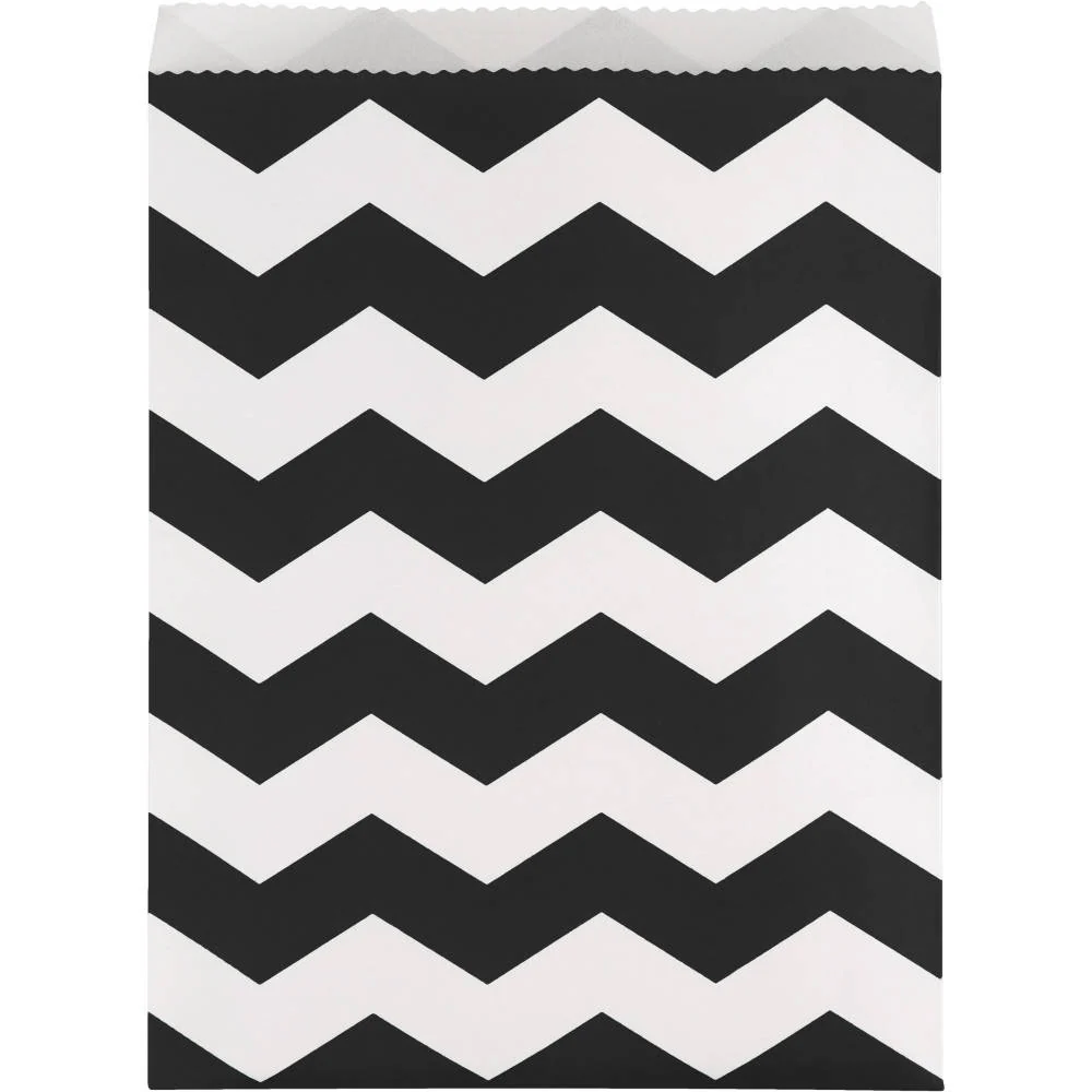 Black Chevron Large Treat Bags (10ct)