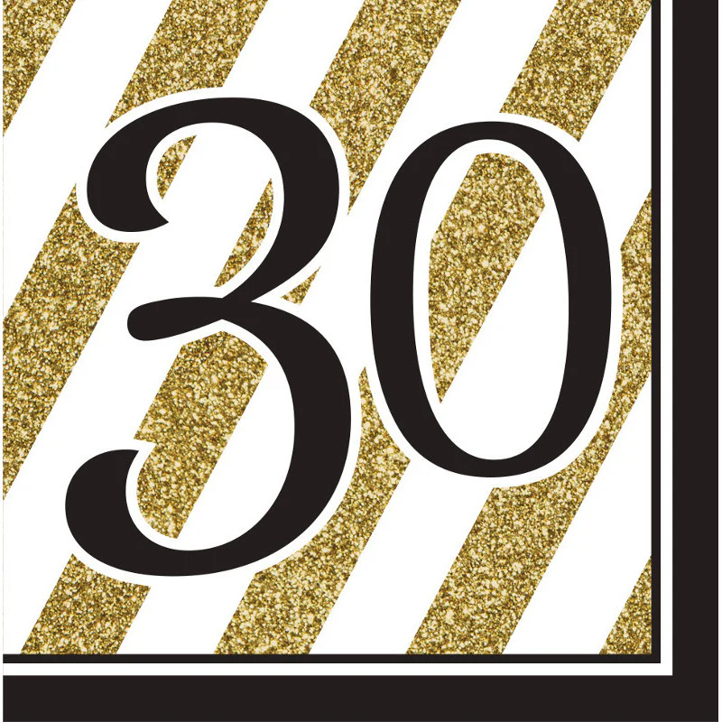 Black & Gold 30 Luncheon Napkins (16 ct)