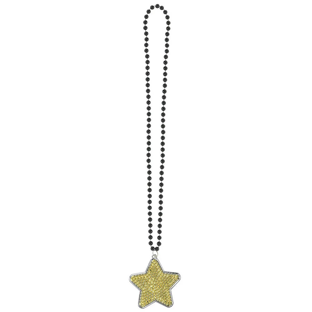 Black, Gold, and Silver Bling Star Necklace