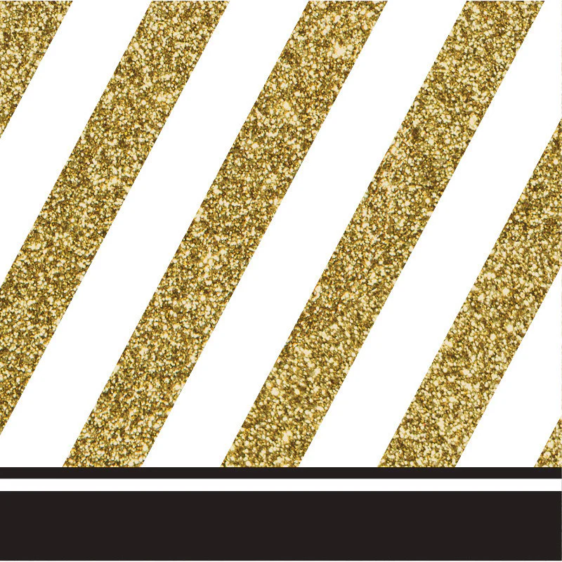 Black & Gold Beverage Napkins (16ct)