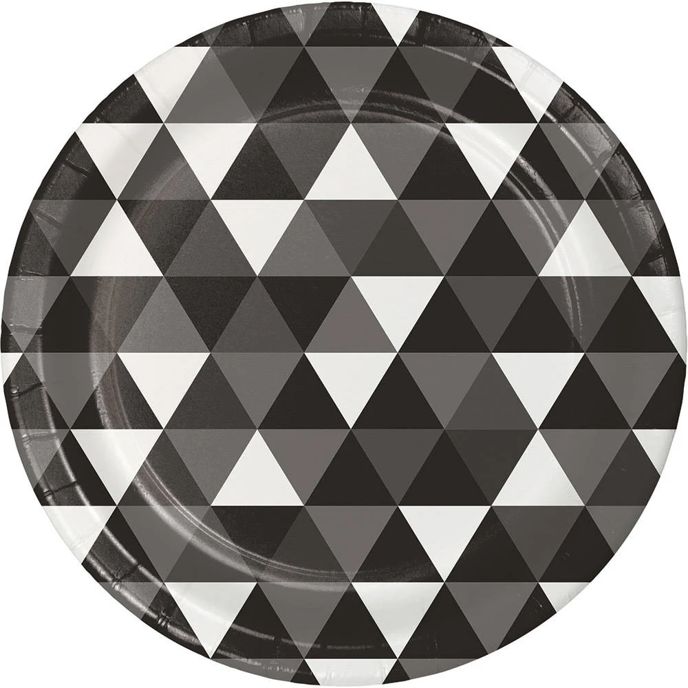 Black Velvet Fractal Dinner Plates (8ct)