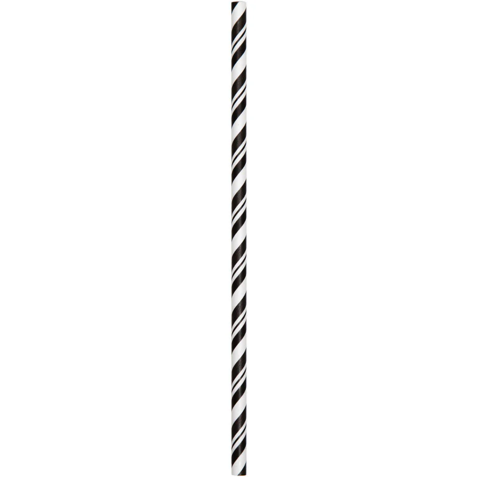 Black Velvet Striped Paper Straws (24ct)