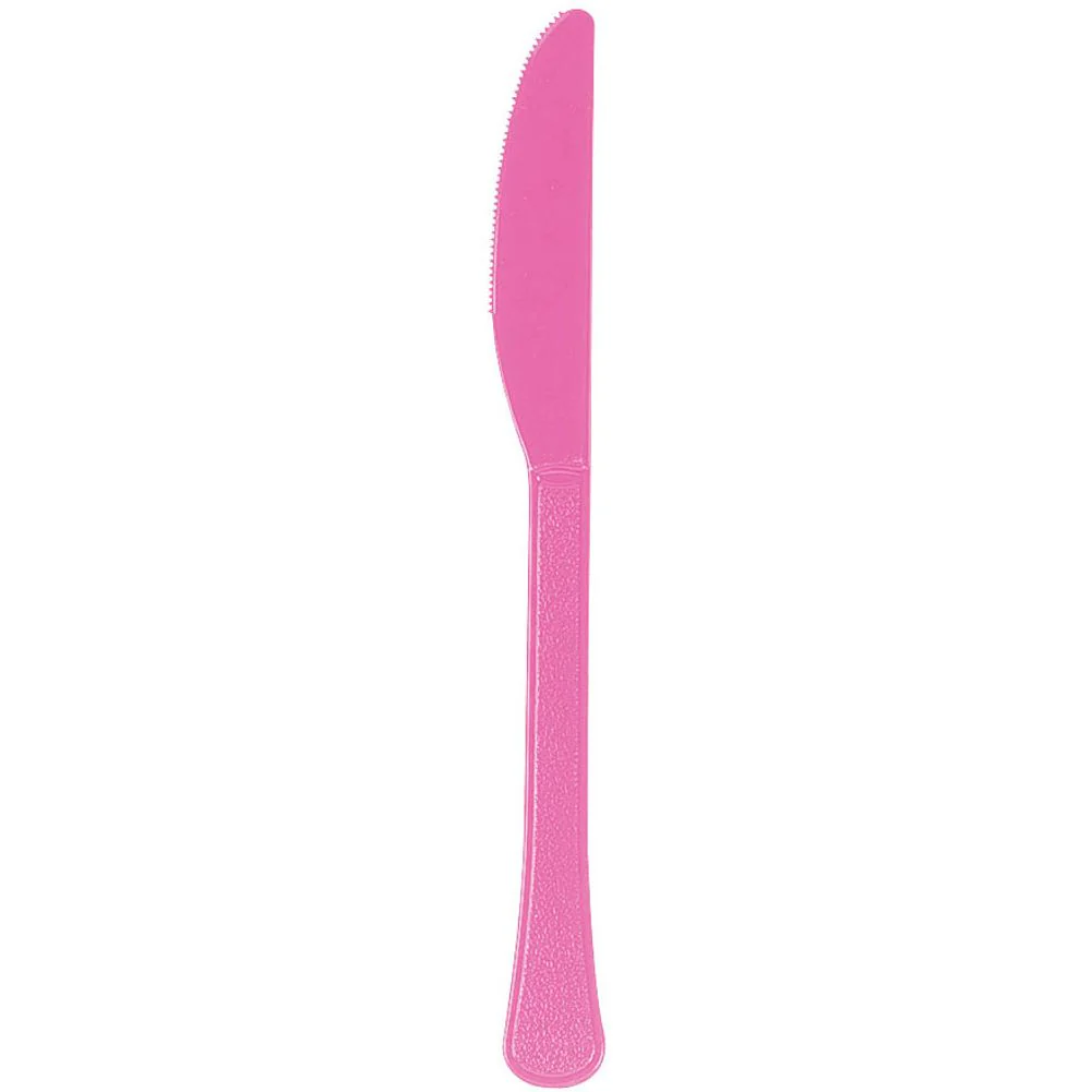 Bright Pink Midweight Plastic Knives (100ct)