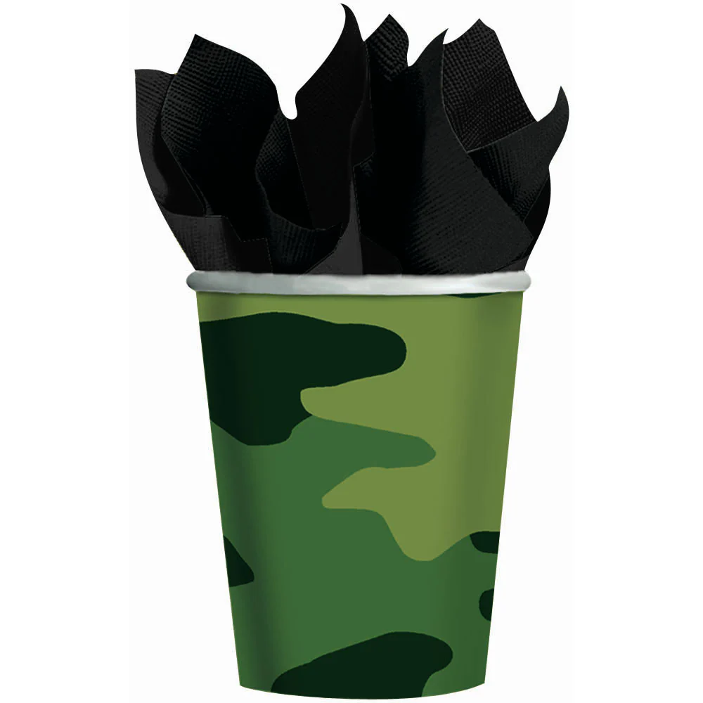 Camouflage 9oz Paper Cups (8ct)