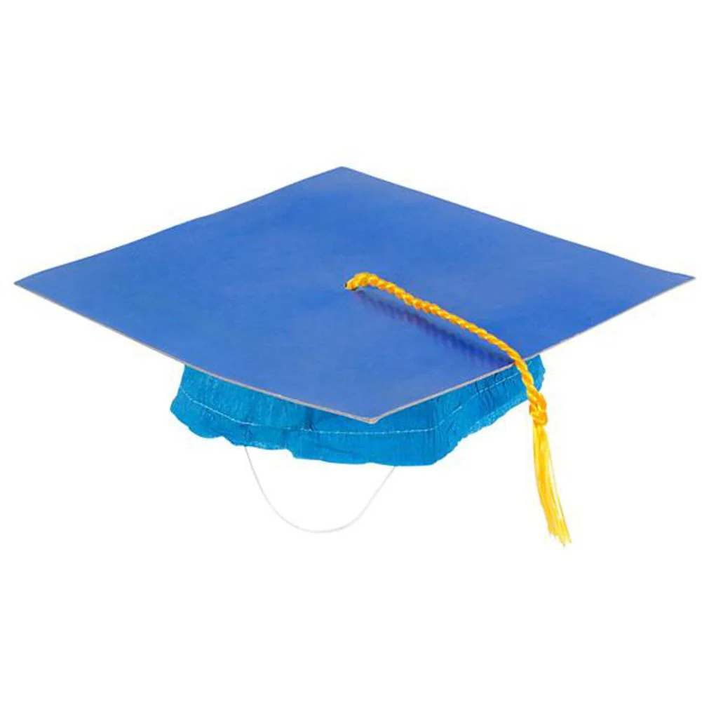 Cardboard Graduation Cap Blue (12ct)