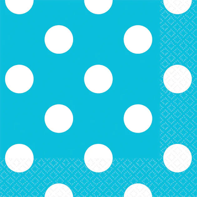 Caribbean Blue Dots Beverage Napkins (16ct)