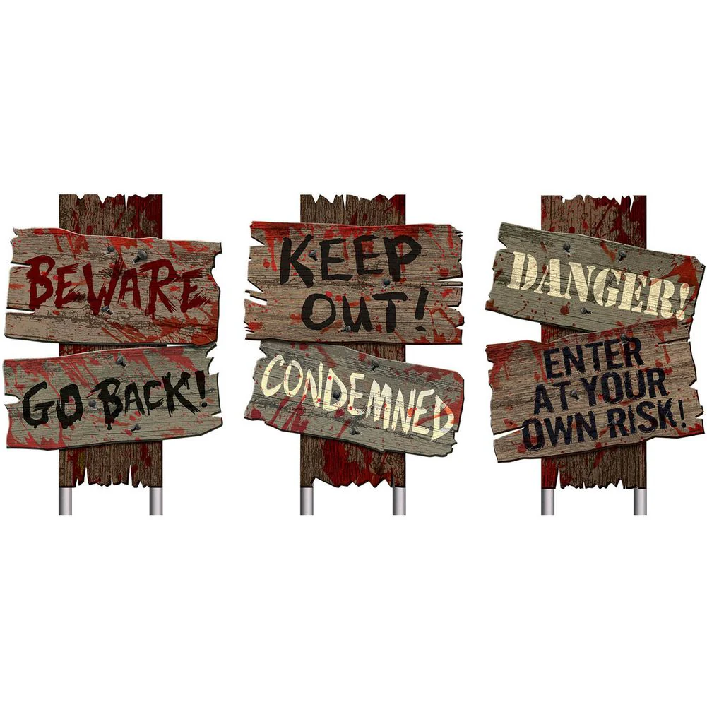 Cemetery Sidewalk Signs 12" x 9" (3 ct)