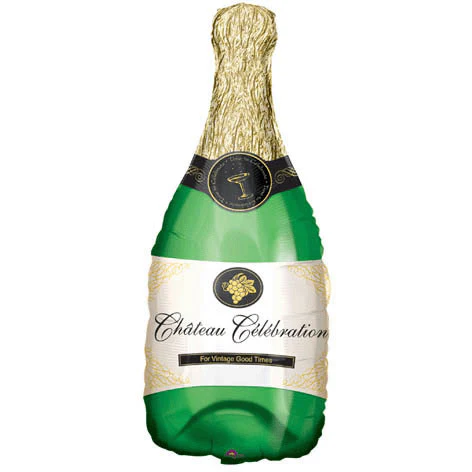 Champagne Bottle Super Shape Flat