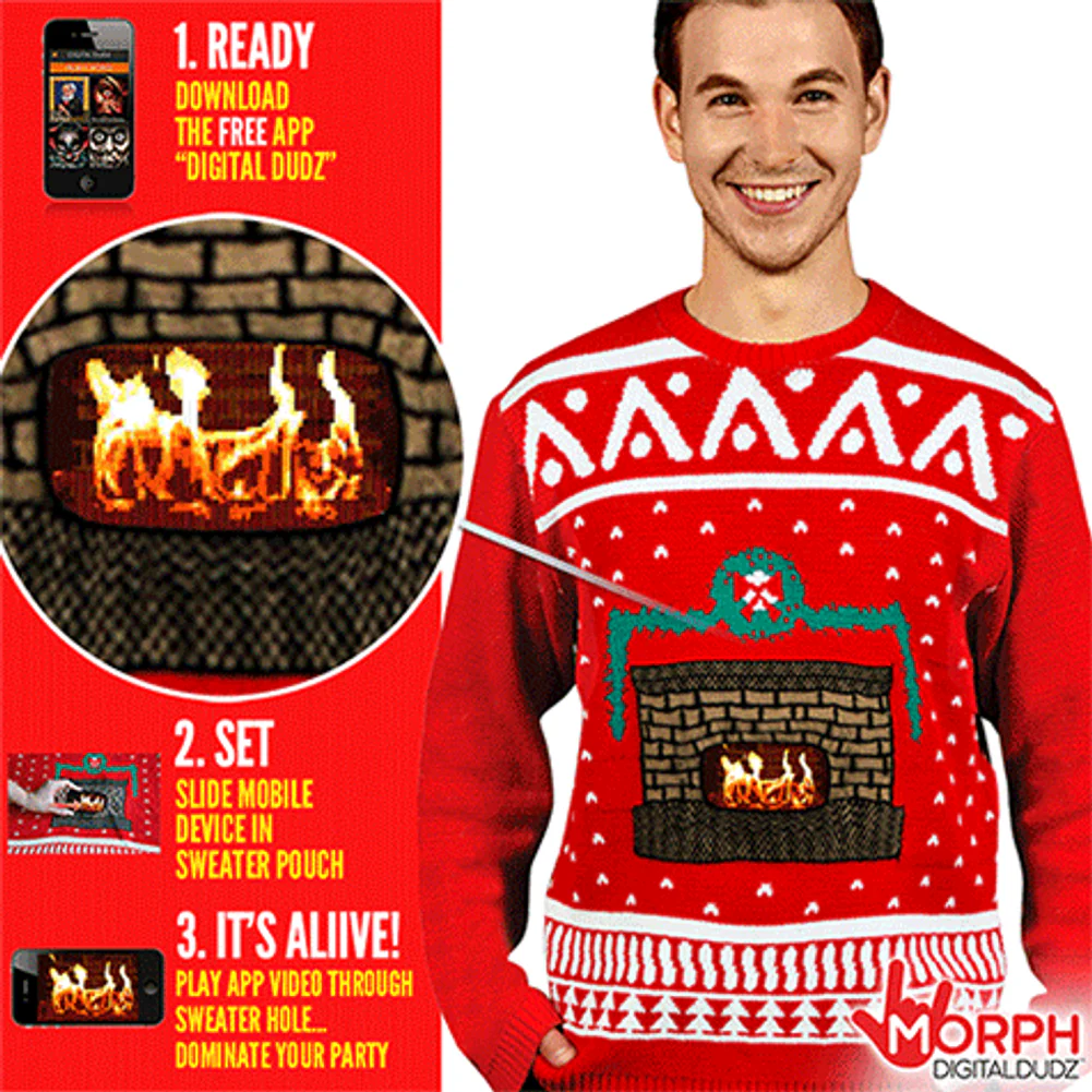 Christmas Fireplace Sweater Large