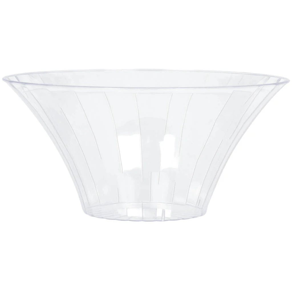 Clear Large Flared Plastic Serving Bowl