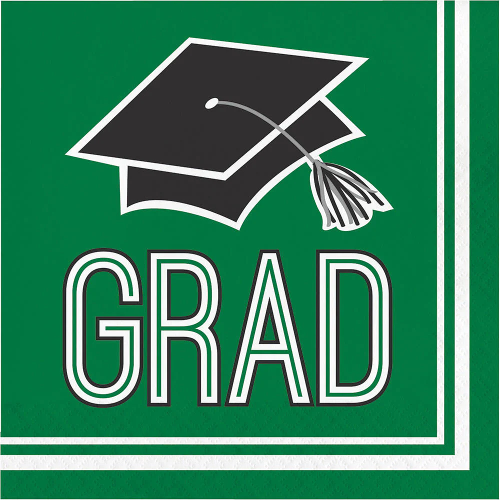 Congrats Grad Green Luncheon Napkins (36 ct)