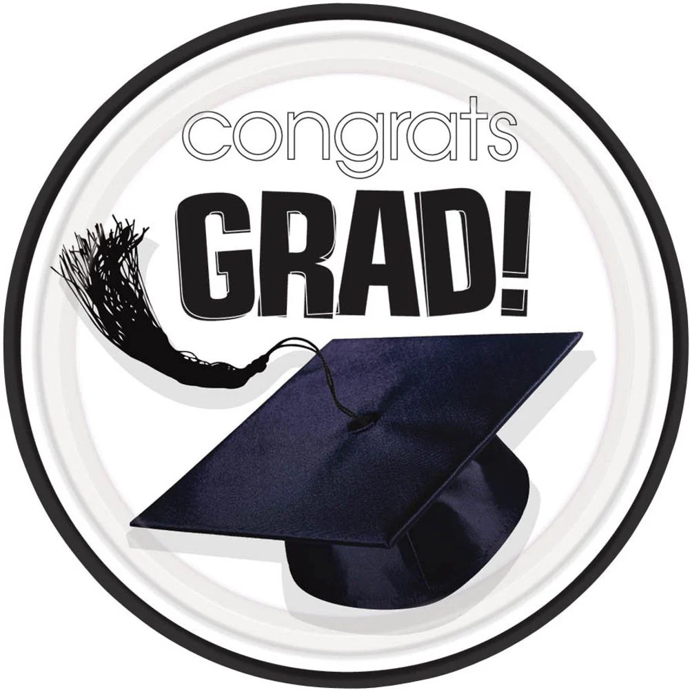 Congrats Grad White Dessert Plates (18ct)