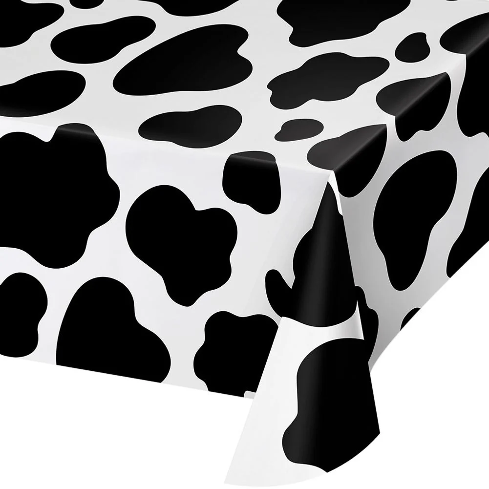 Cow Print Rectangle Plastic Tablecover
