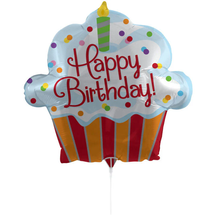 Cupcake 30" Air Filled Foil Balloon with Stick