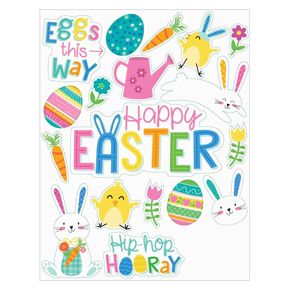 Easter Vinyl Window Cling Decals (18ct)