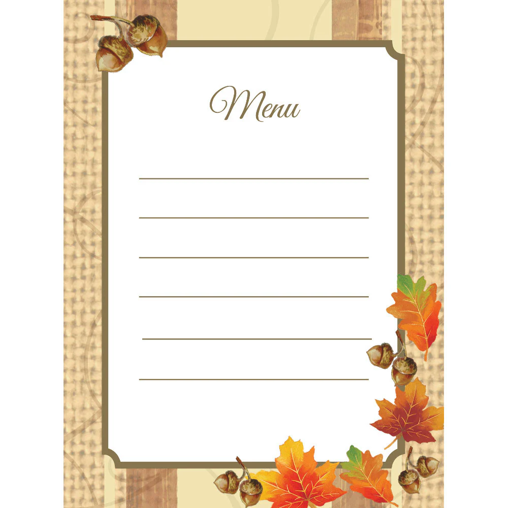 Fall Leaves Menu Cards