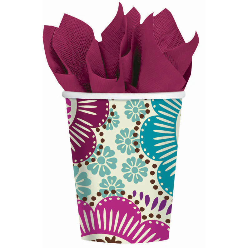 Fashion Floral 9oz Paper Cups (8ct)