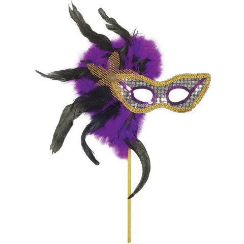 Feather Mask with Stick