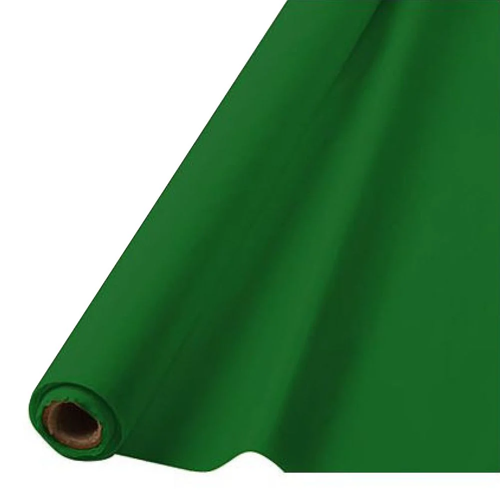 Festive Green Tableroll Plastic Jumbo 40"X 250'