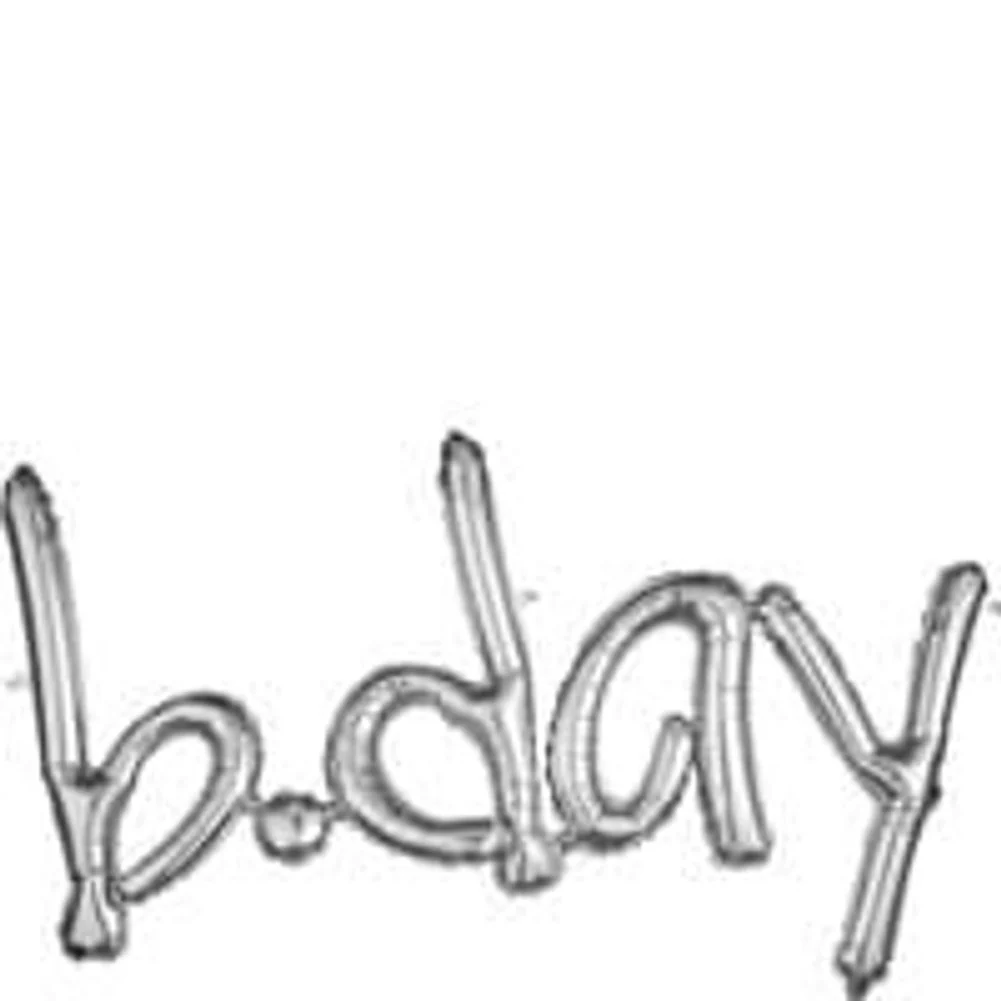 Freestyle Phrase “B-day” Silver Foil Balloon (1ct)
