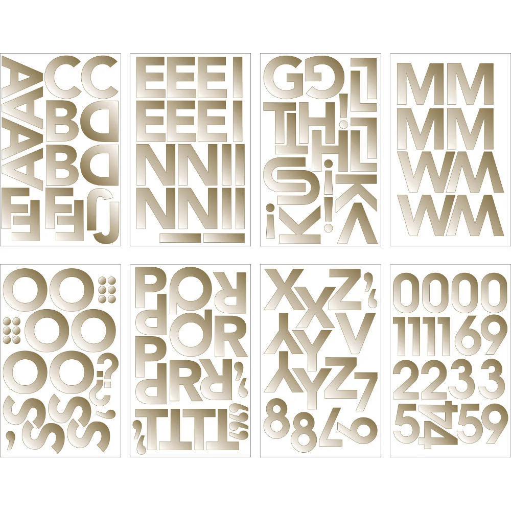 French Bull Gold Foil Letter and Number Banner Stickers