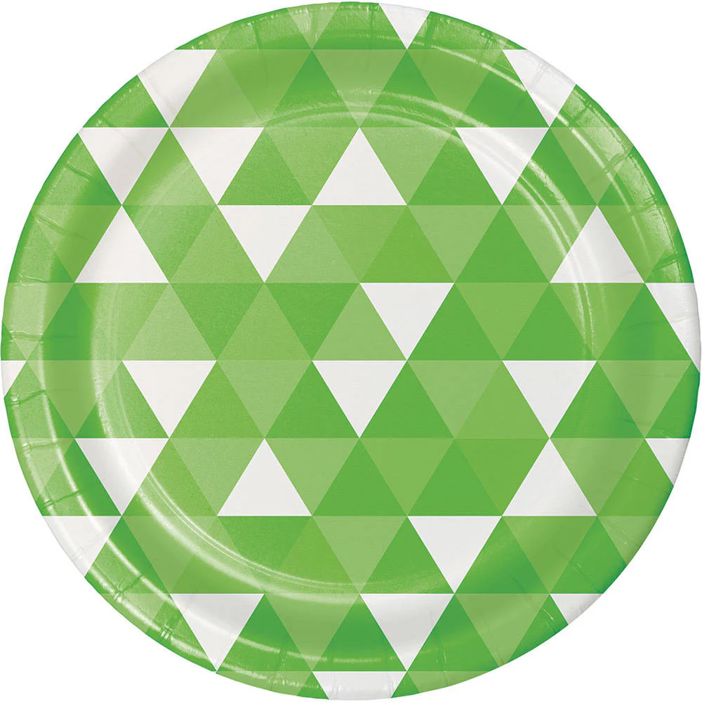 Fresh Lime Fractal Dinner Plates (8ct)
