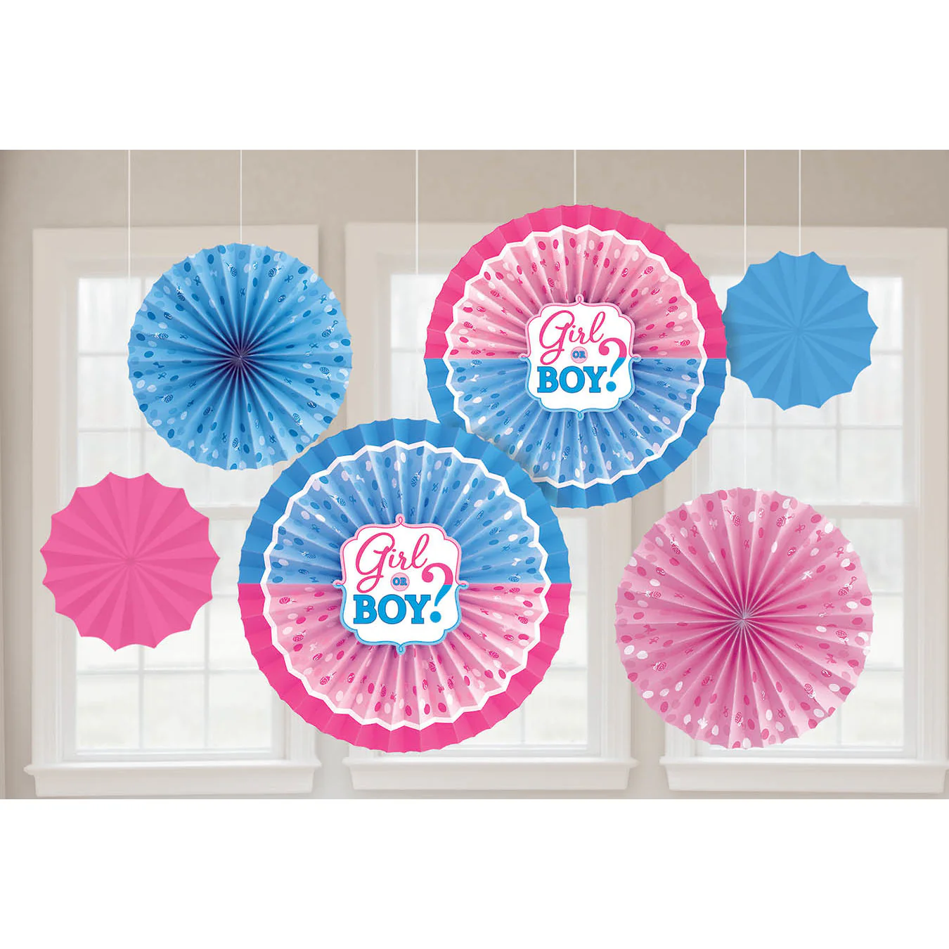 Girl or Boy Hanging Fans (6 ct)