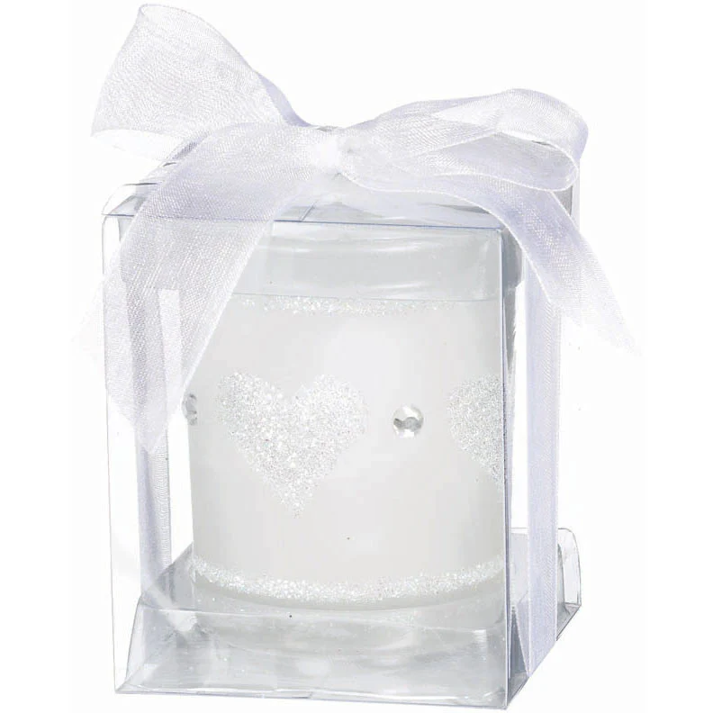 Glitter Heart Candle