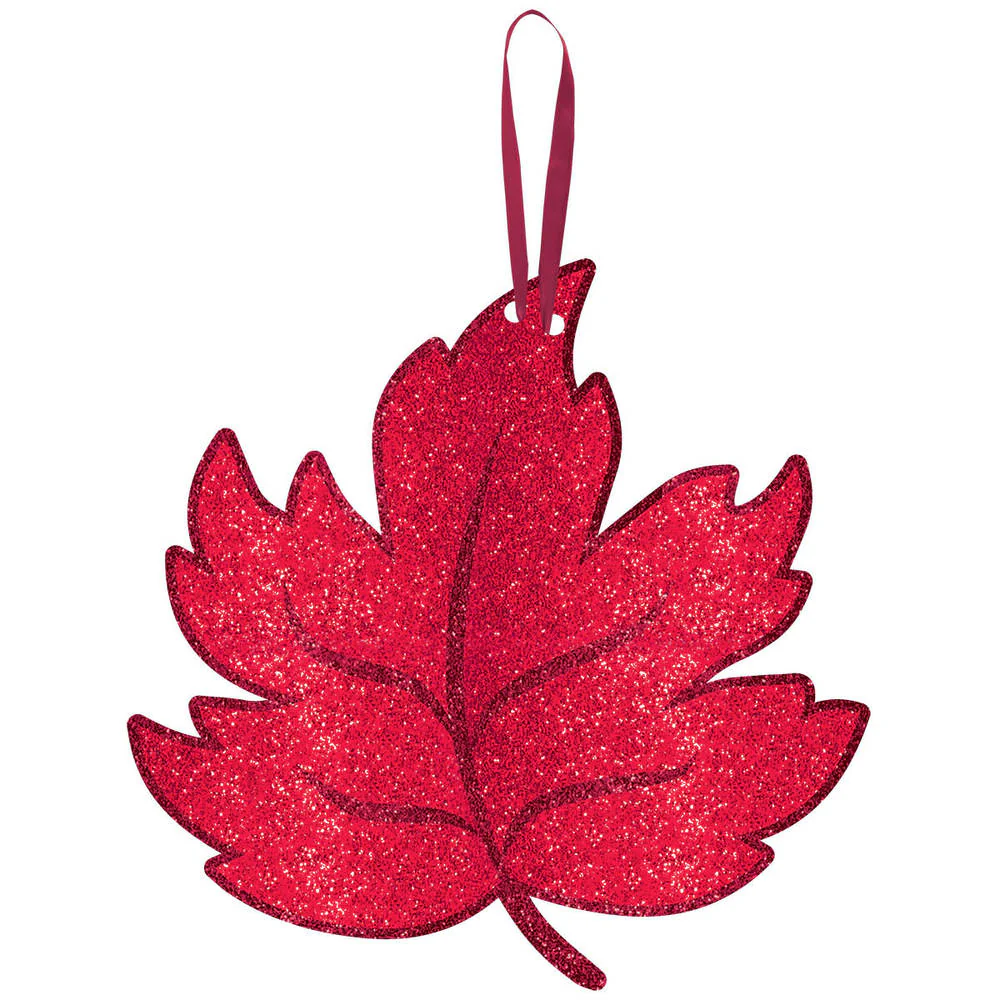 Glitter Maple Leaf Die-Cut Decoration