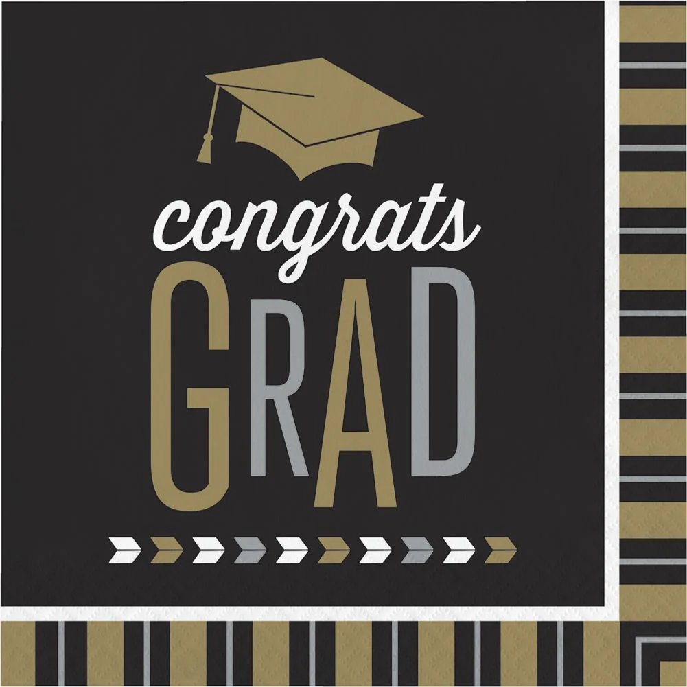 Glitzy Grad Luncheon Napkins (16 ct)