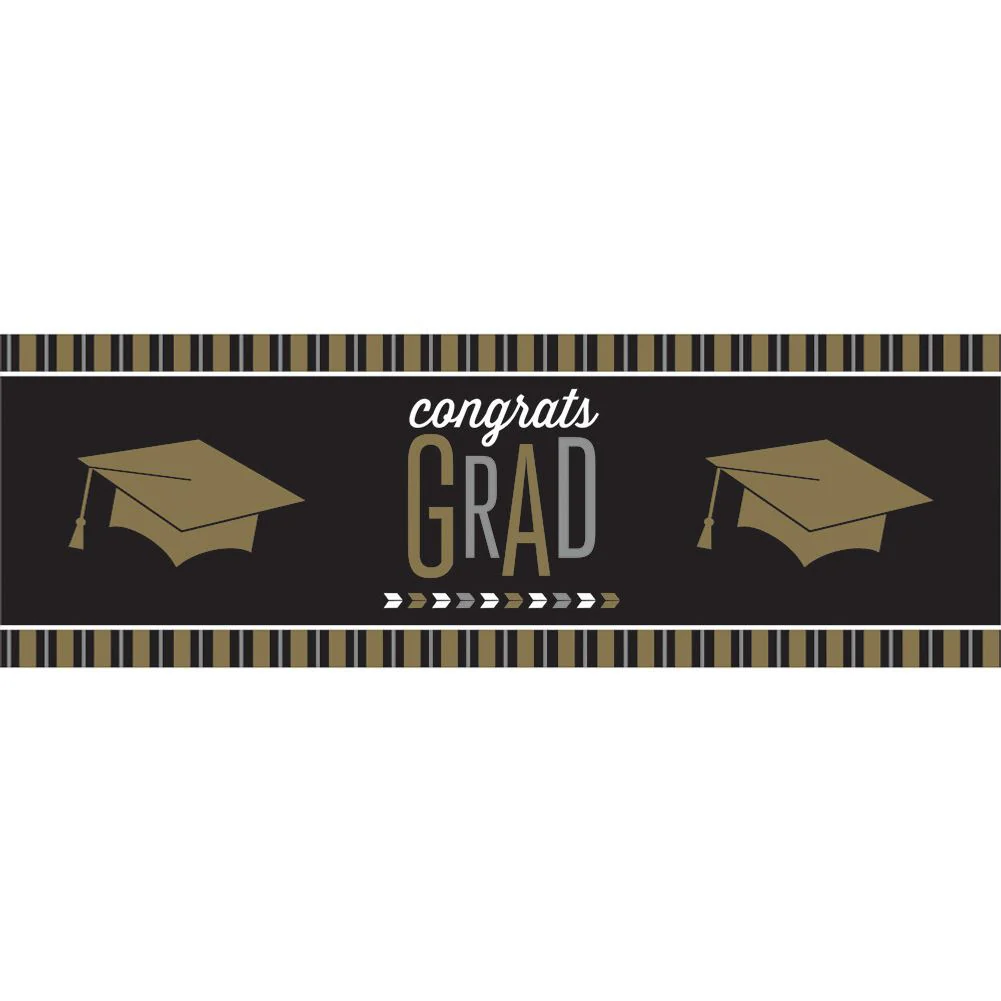 Glitzy Grad Plastic Party Banner