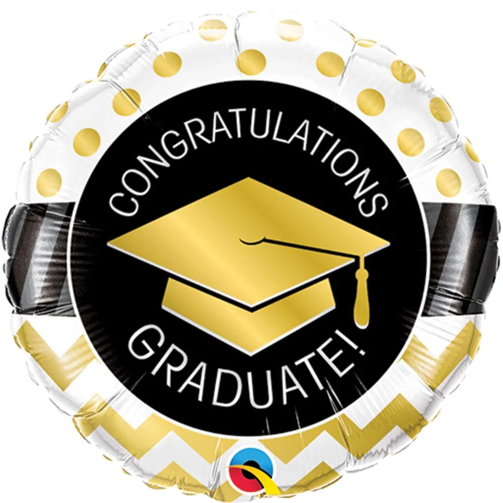 GRADUATE GOLD CHEVRON DOTS MINI