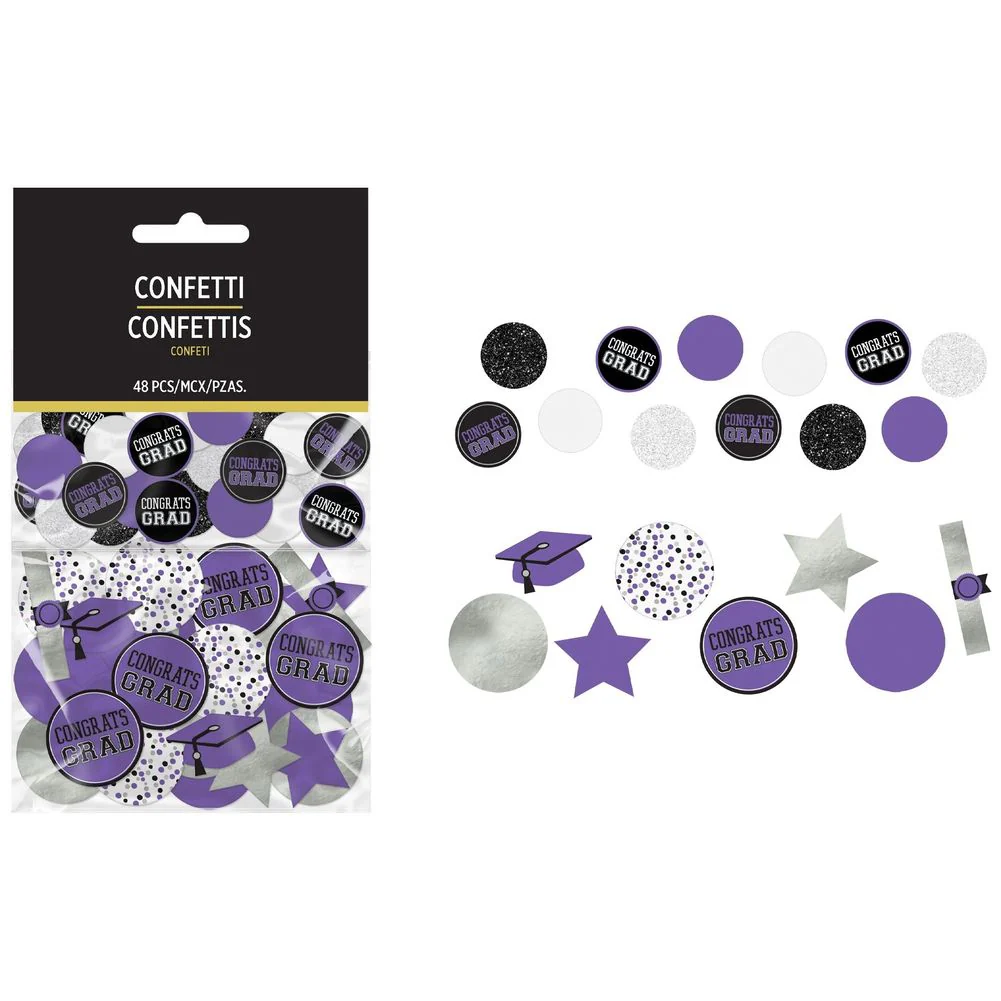 Graduation Giant Confetti Purple (48ct)