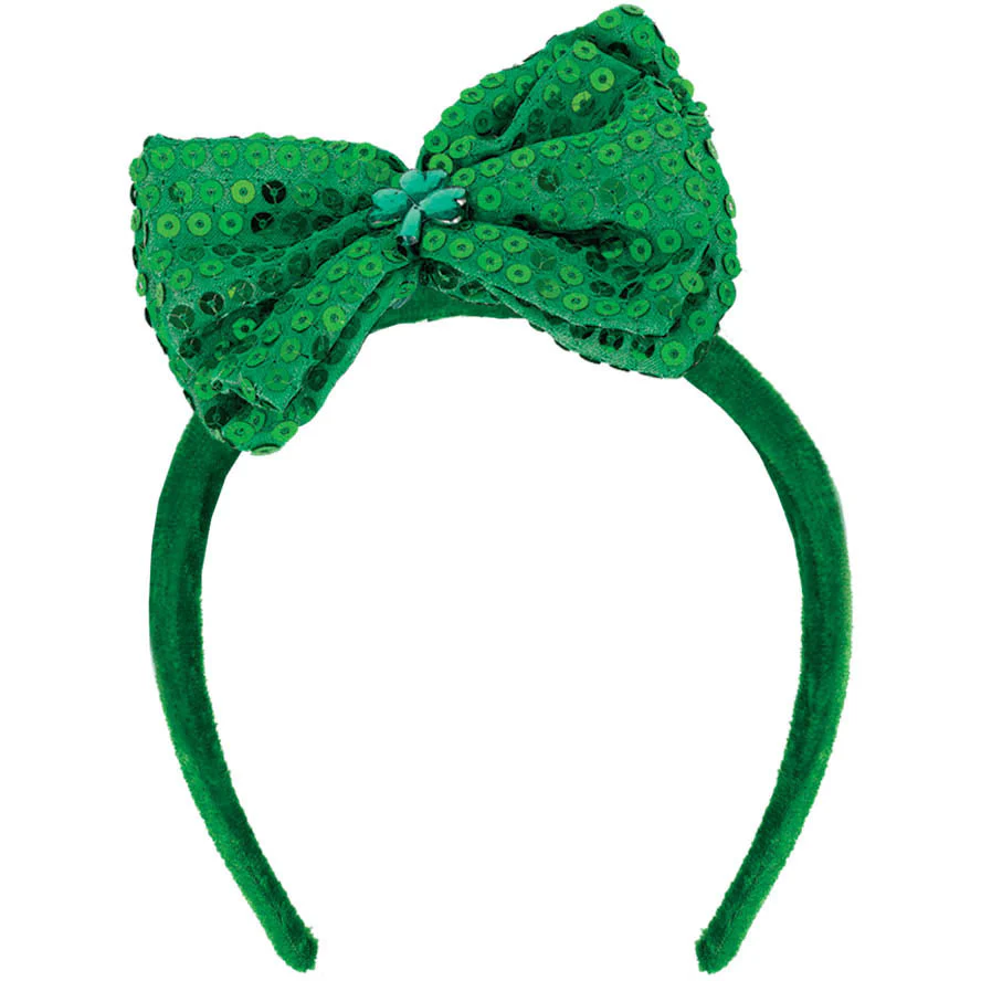 Green Headband with Sequin Bow