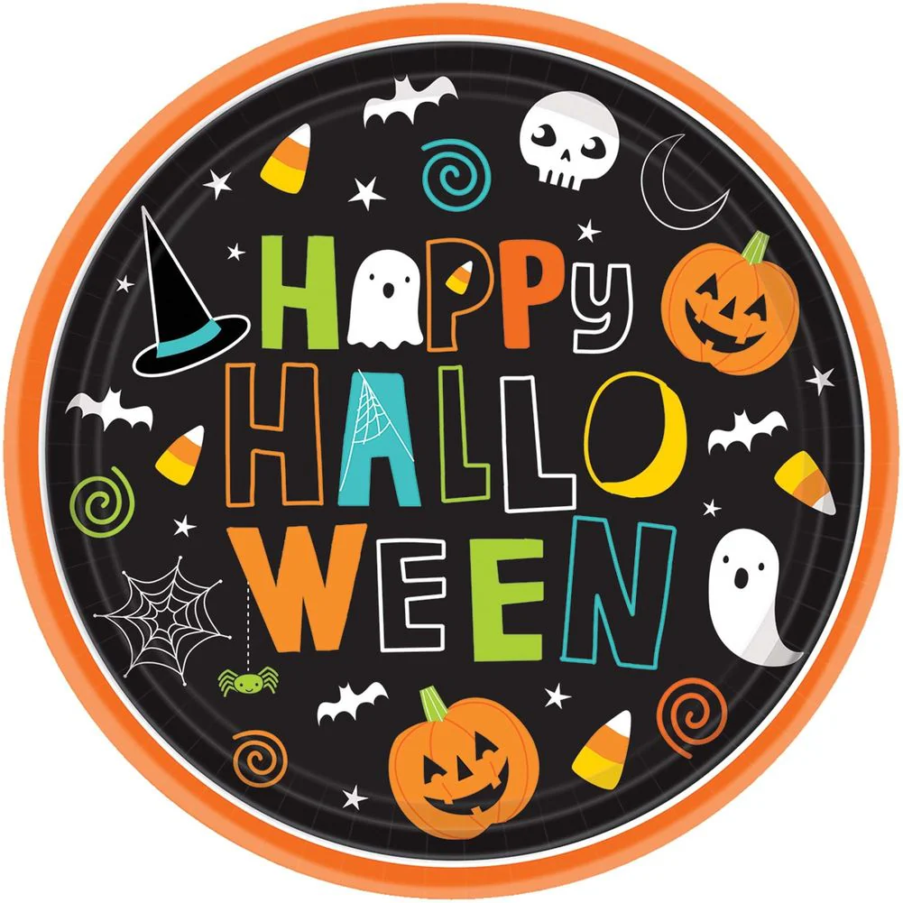 Hallo-ween Friends Round Plates, 9" (60ct)