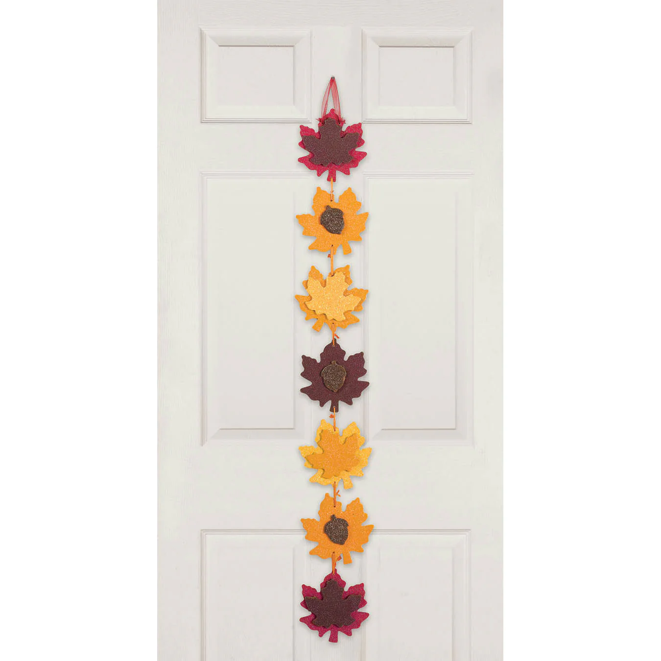 Hanging Glitter Leaves Sign