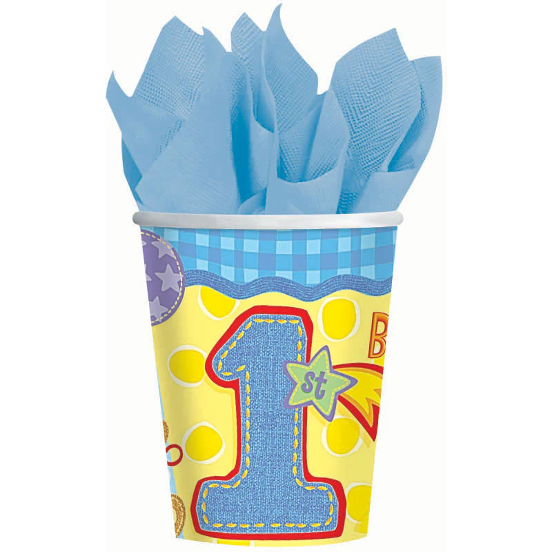 Hugs and Stitches Boy 9oz Paper Cups (8ct)