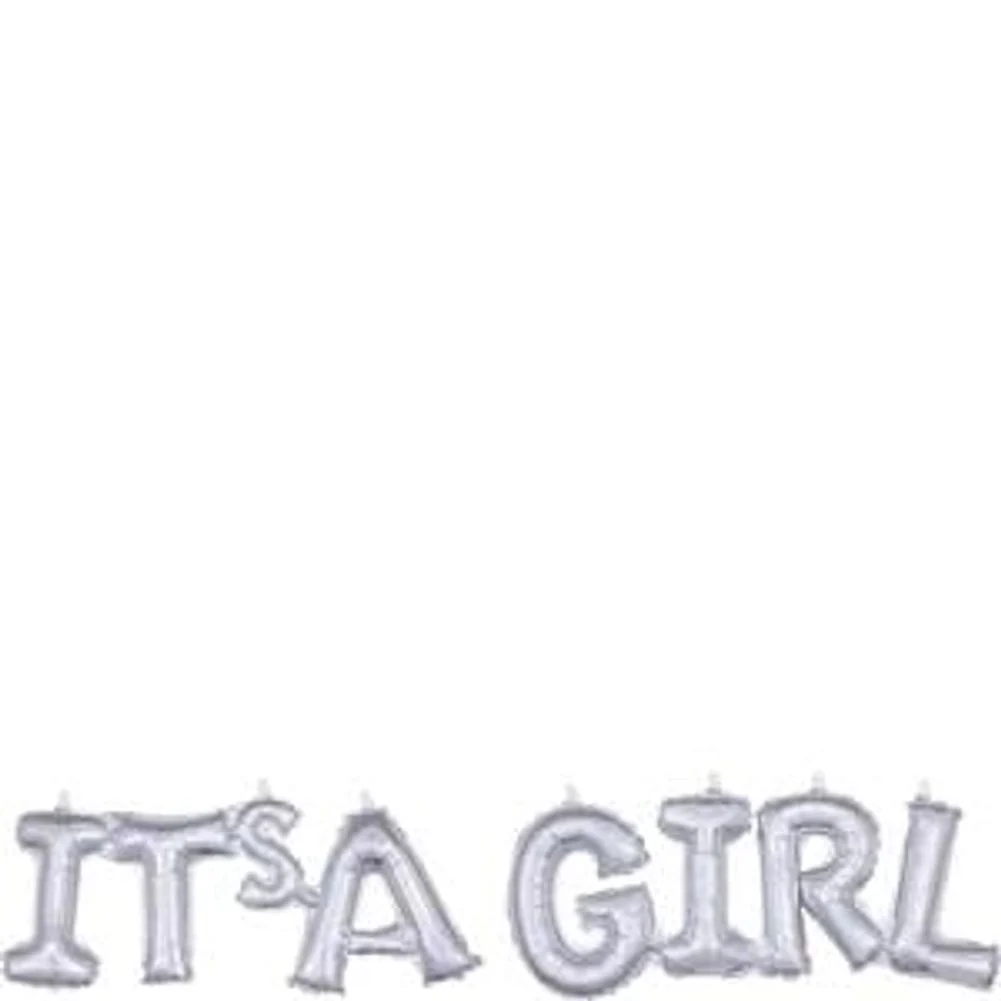 Block Phrase "It's A Girl" Holographic Foil Balloon (1ct)