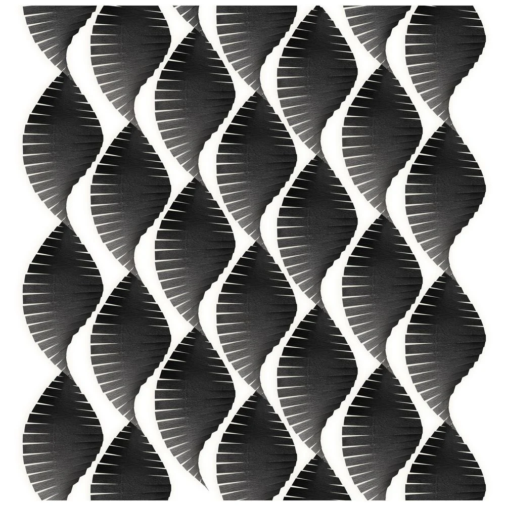 Jet Black Crepe Paper Streamers