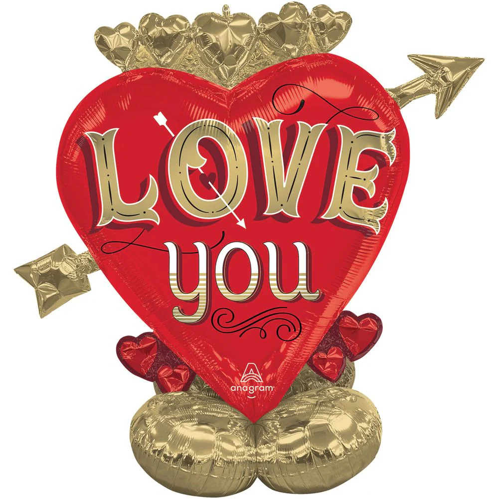 28" Just My Type Heart & Arrow Airloonz Large Foil Balloon (1ct)